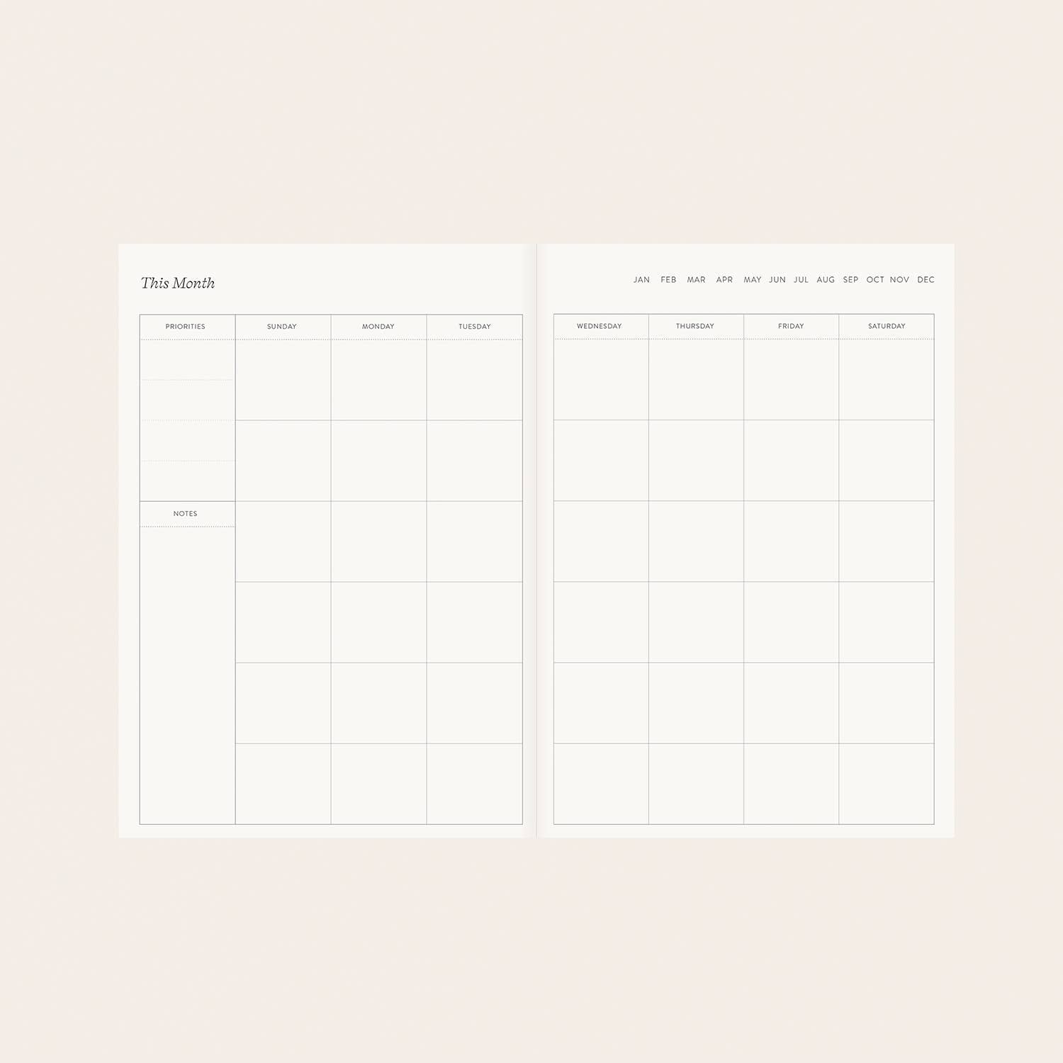 Song Birds Linen Undated Planner