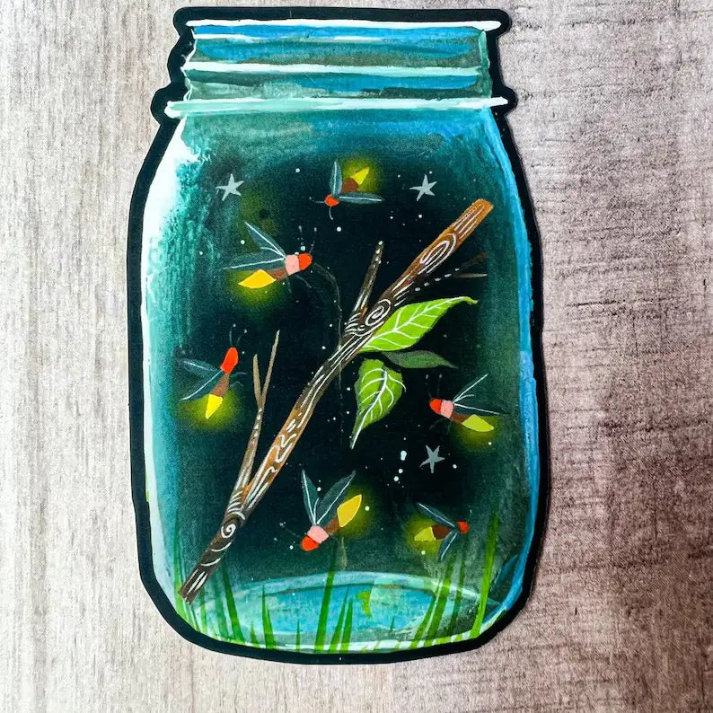 Holographic Firefly Jar Sticker