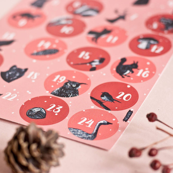 DIY Advent Calendar Woodland Forest Stickers