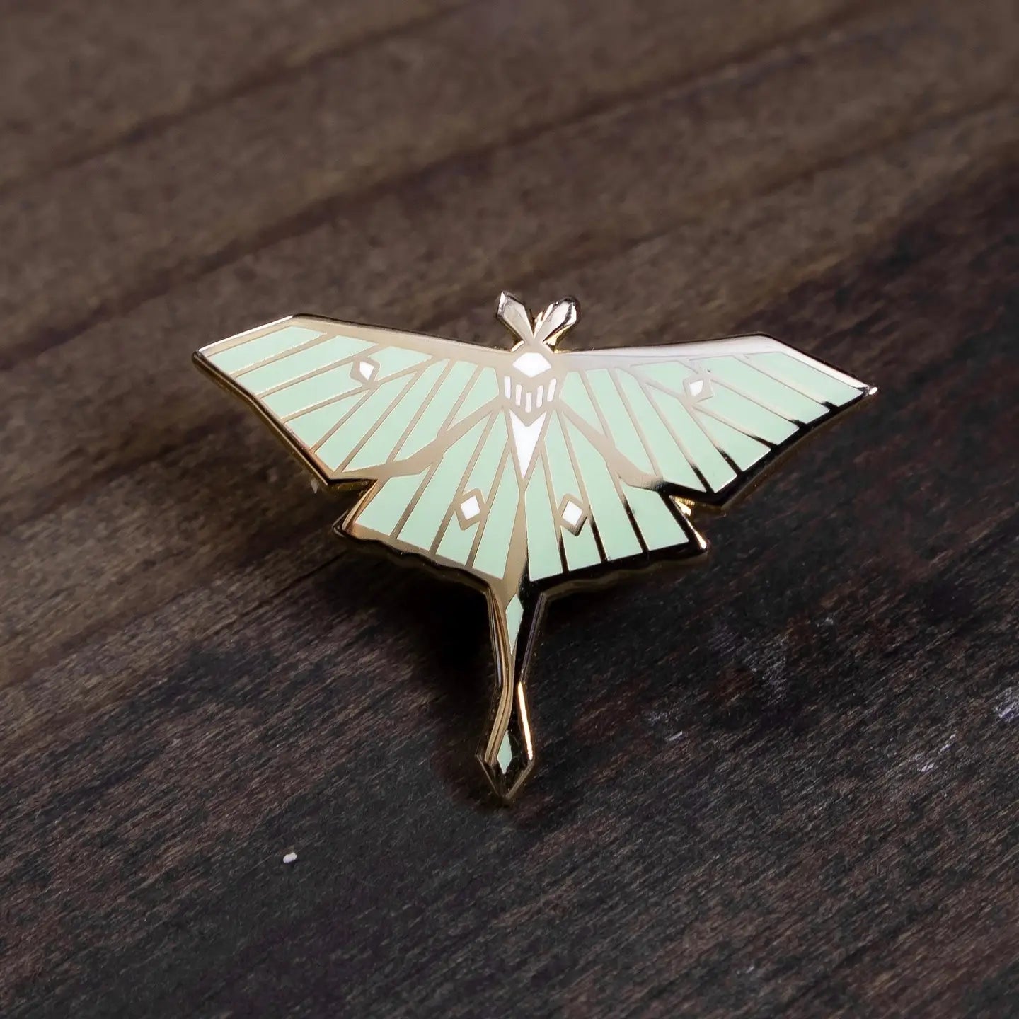 Luna Moth Geometric Enamel Pin