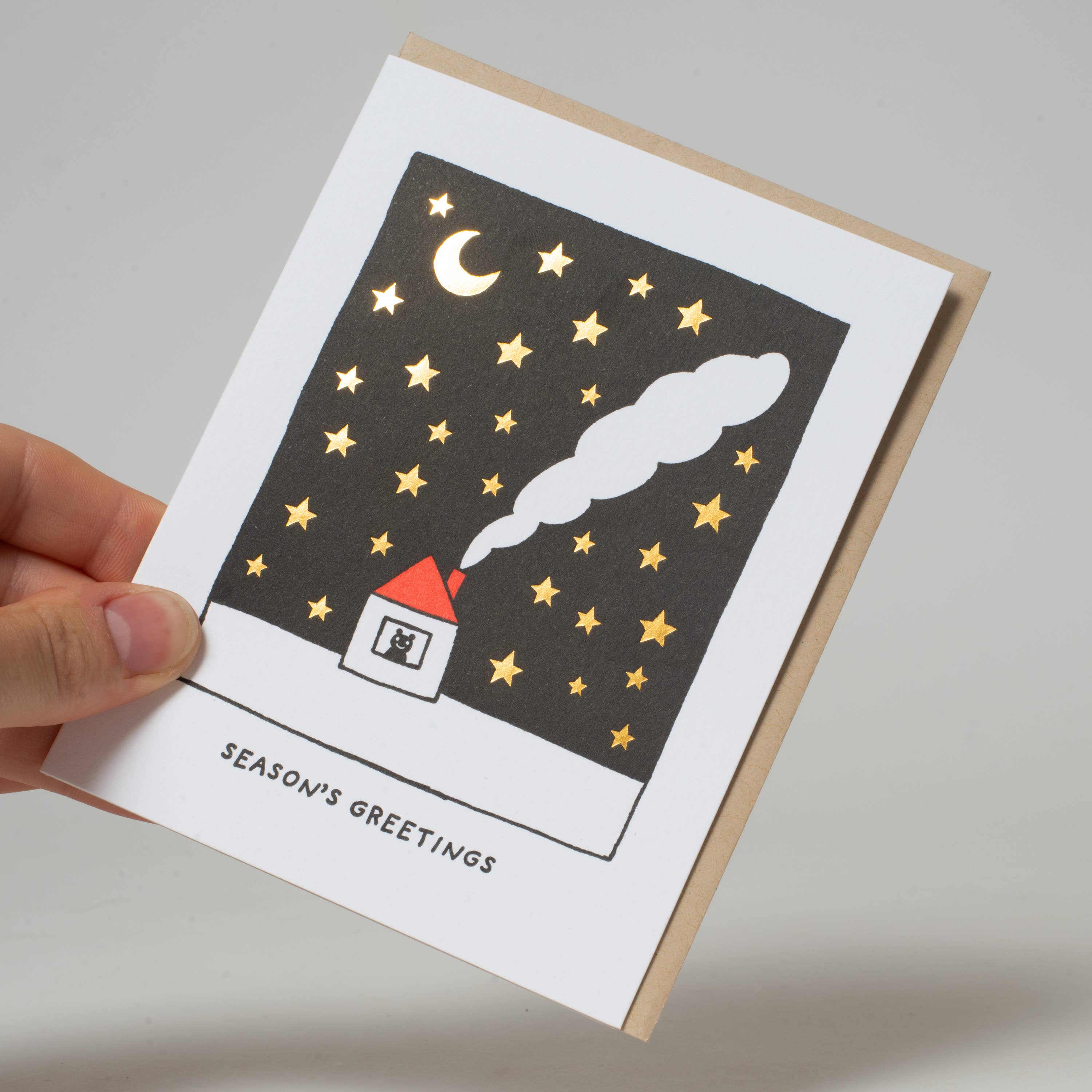 Starry Night Season's Greetings Letterpress Card