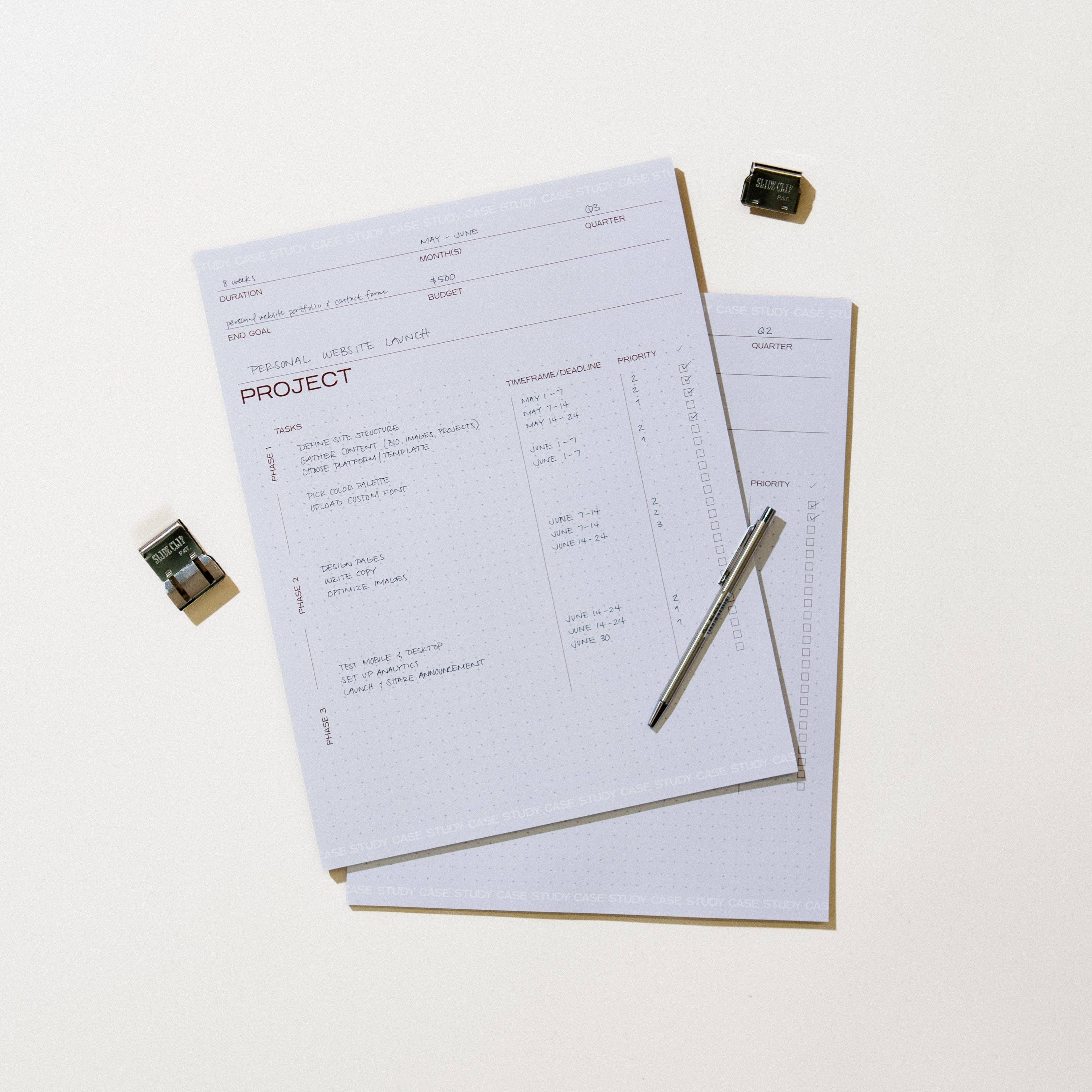 Utilitarian Project Planner Pad