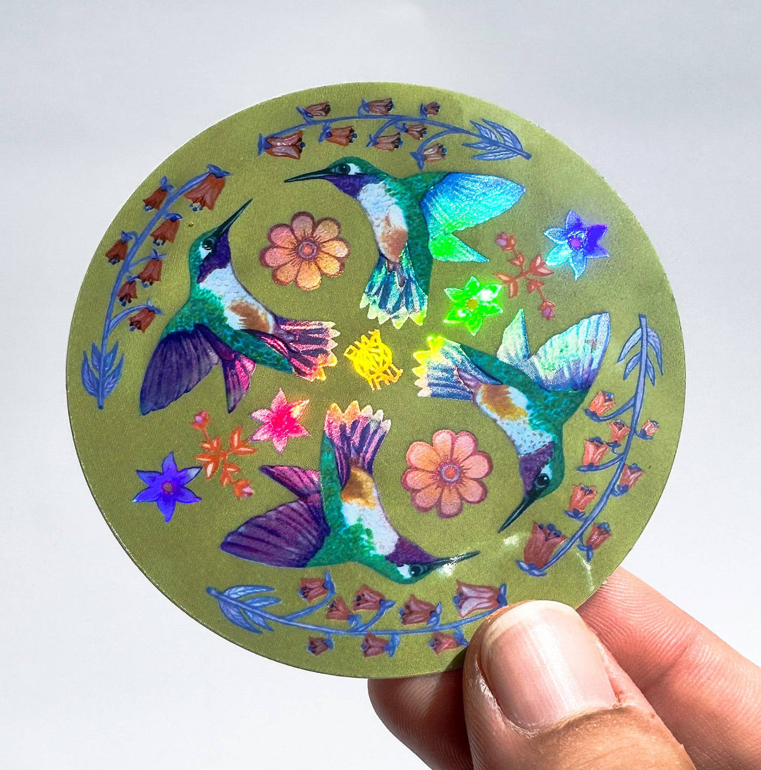 Holographic Joyful Hummingbird Sigil Sticker
