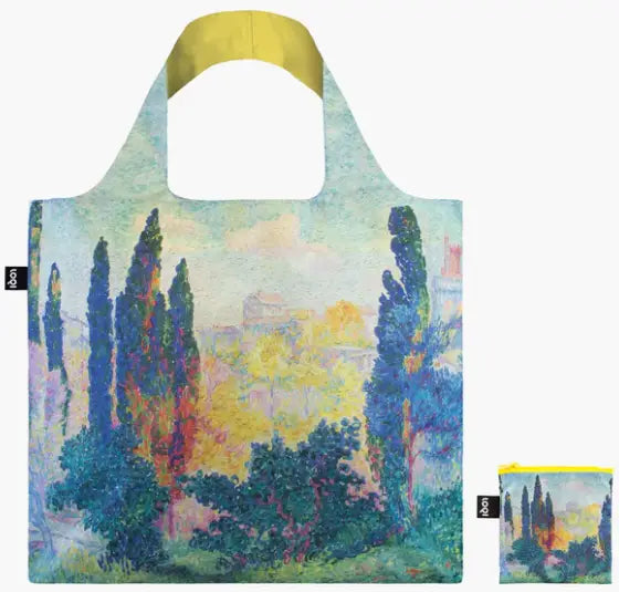 This bag is inspired by the works of Henri Edmond Cross (1856-1910), a French painter and printmaker. He is most acclaimed as a master of Neo-Impressionism and he played an important role in shaping the second phase of that movement. He was a significant influence on Henri Matisse and many other artists.  This tote bag comes in a mini, matching, self-storage tote that itself can be used for coins or small accessories if needed.