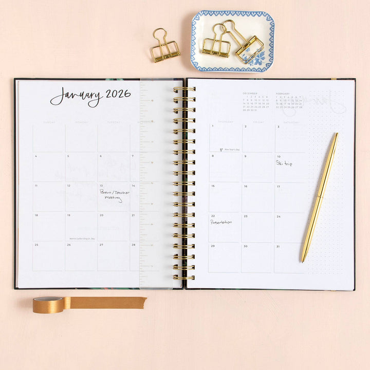 Dark Riverbend Floral Planner: 2026 Calendar Year