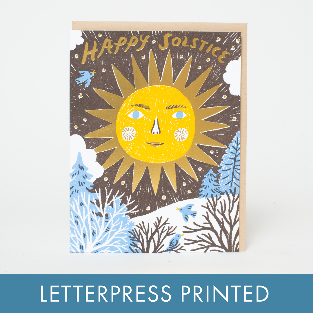 Solstice Sun Letterpress Card