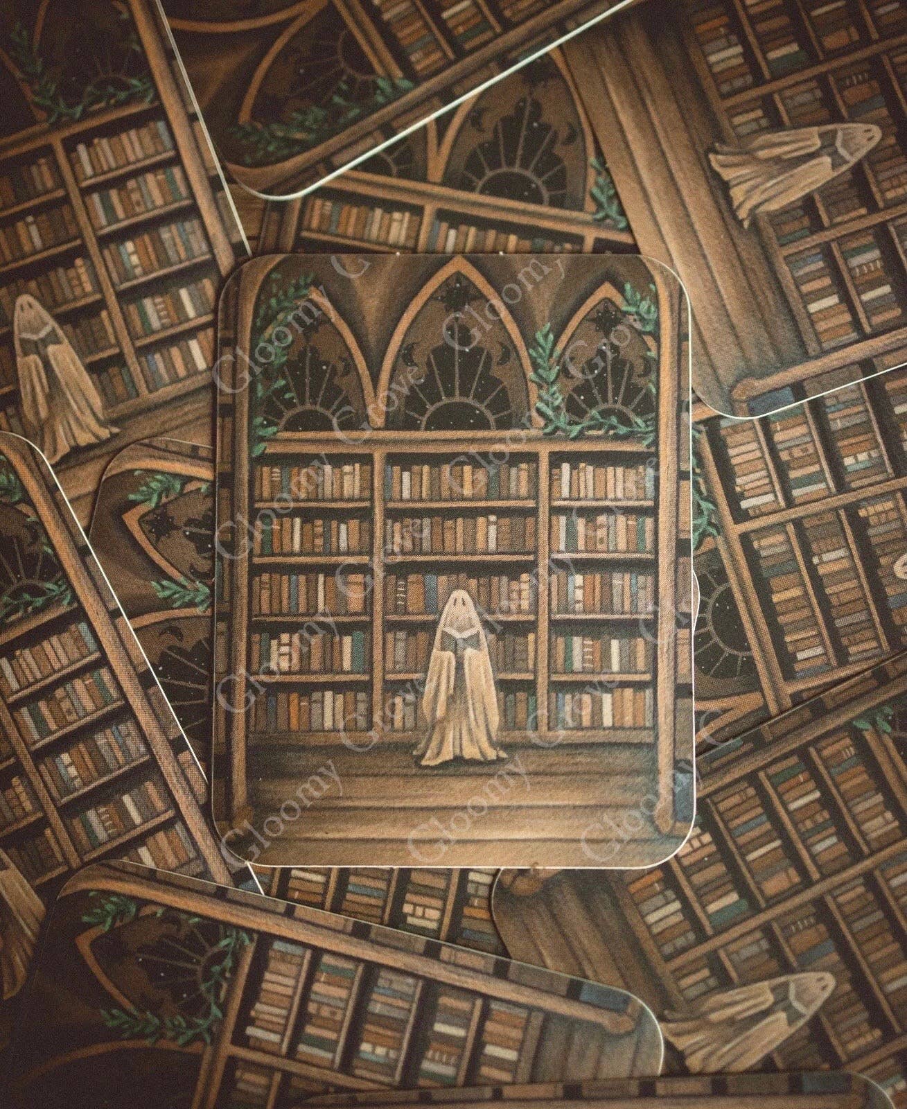 Gloomy Grove Ghost Illustration Stickers - 24 Options