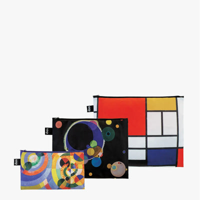 Delaunay, Kandinsky, Mondrian Zipper Pocket Set