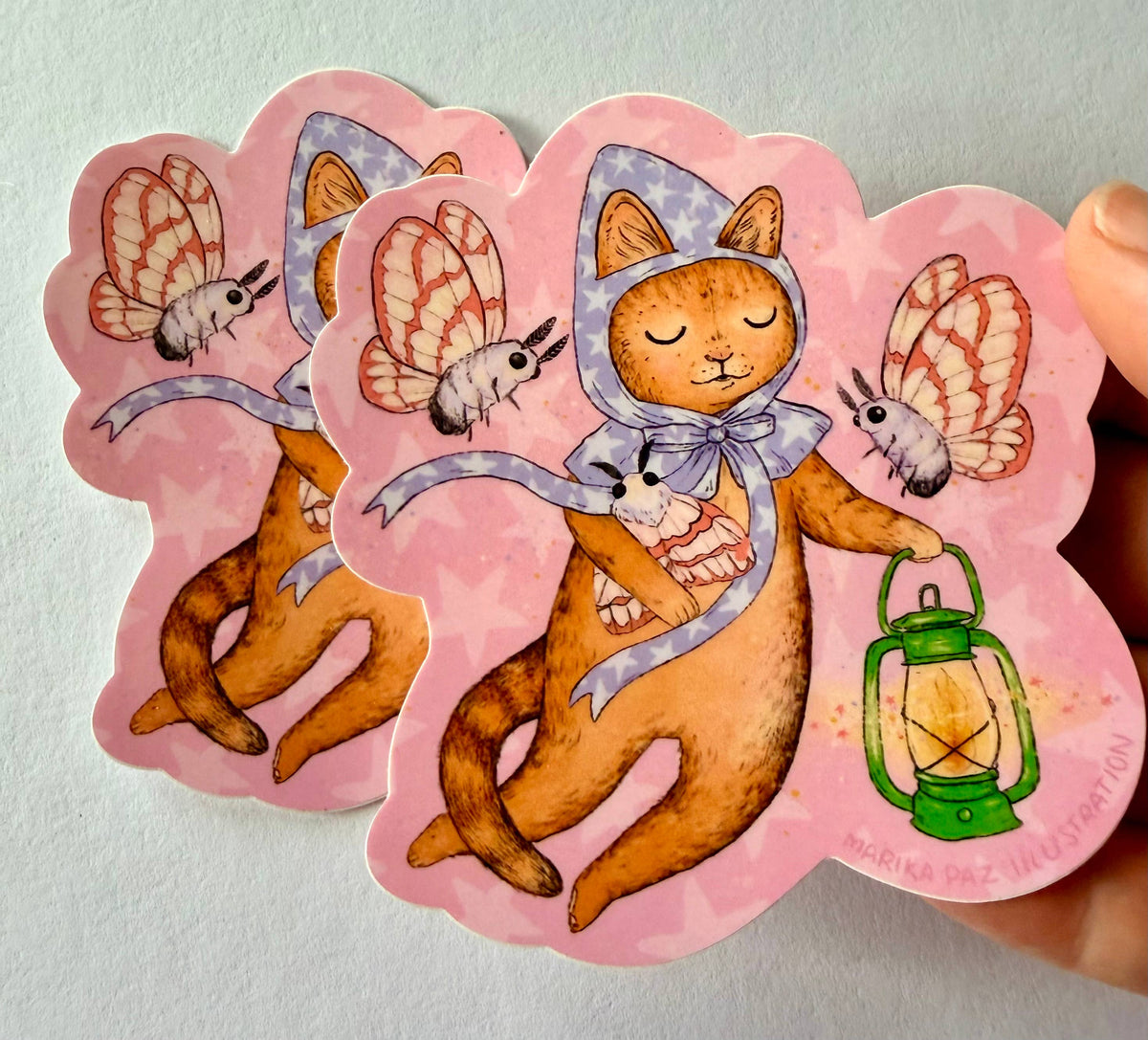 Moth and Cat Star Sticker