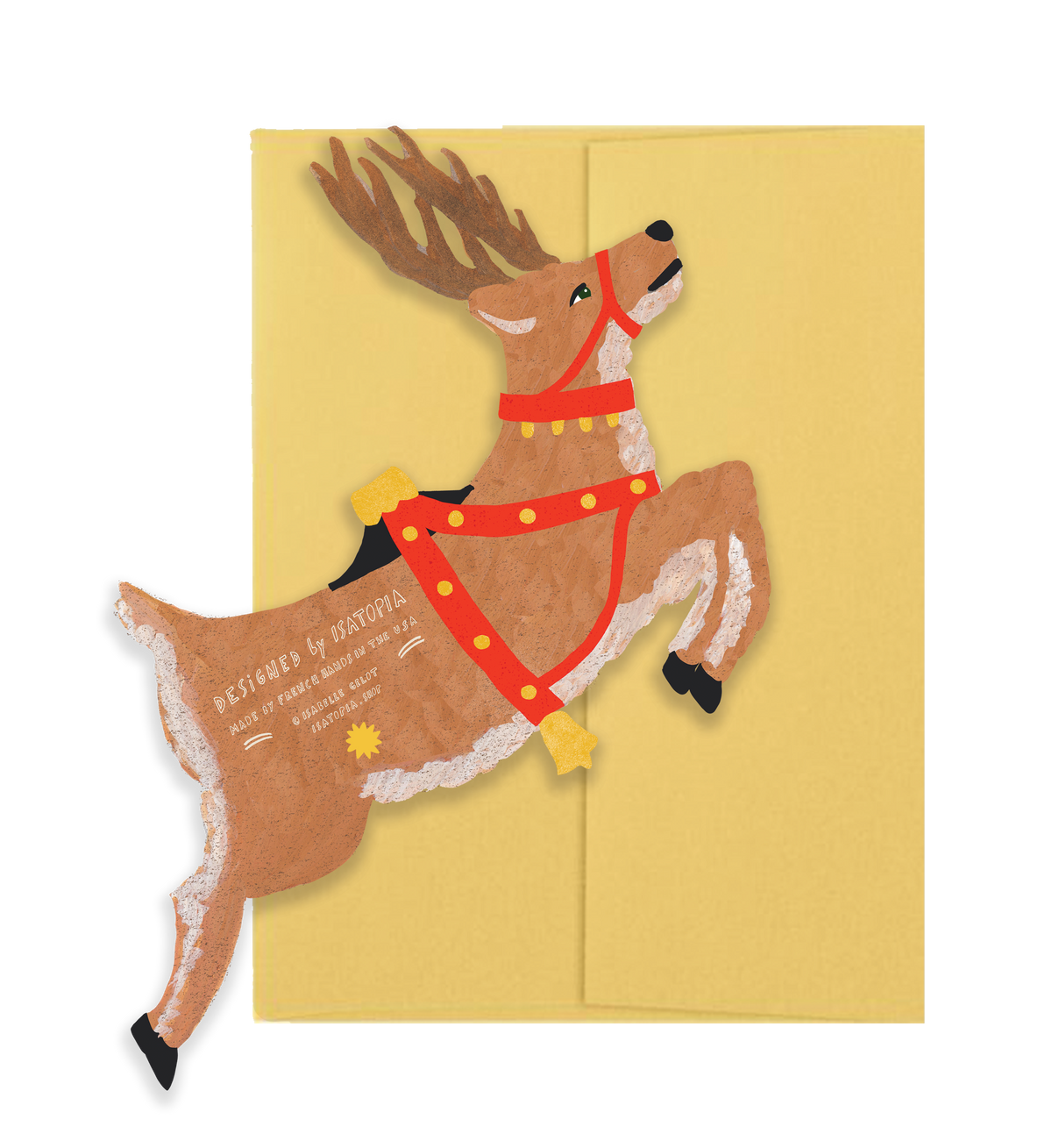 Reindeer Christmas Die Cut Card