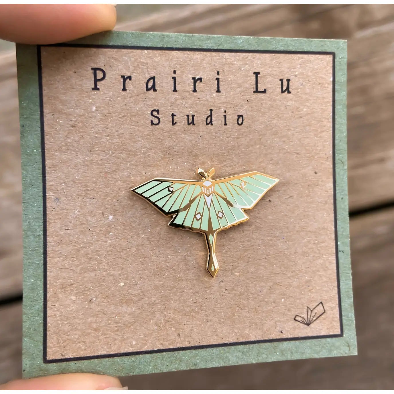 Luna Moth Geometric Enamel Pin