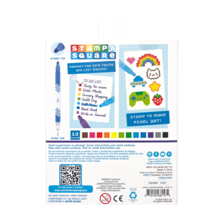 Square Stamp Double-Ended Markers - Set of 12
