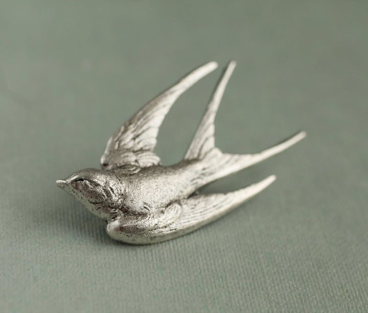 Silver Swallow Brooch