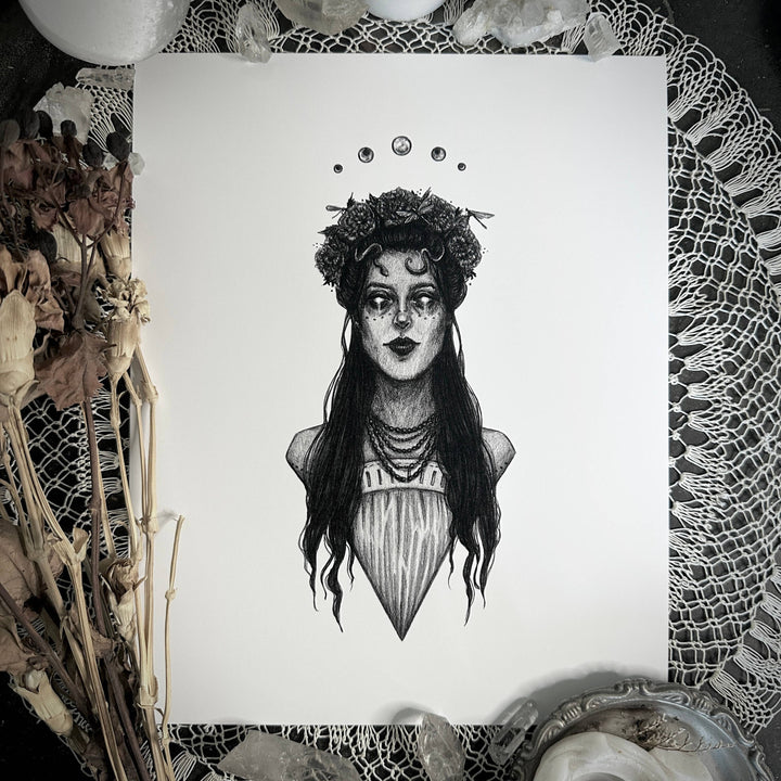 Ixchel - Mayan Goddess of the Moon Print