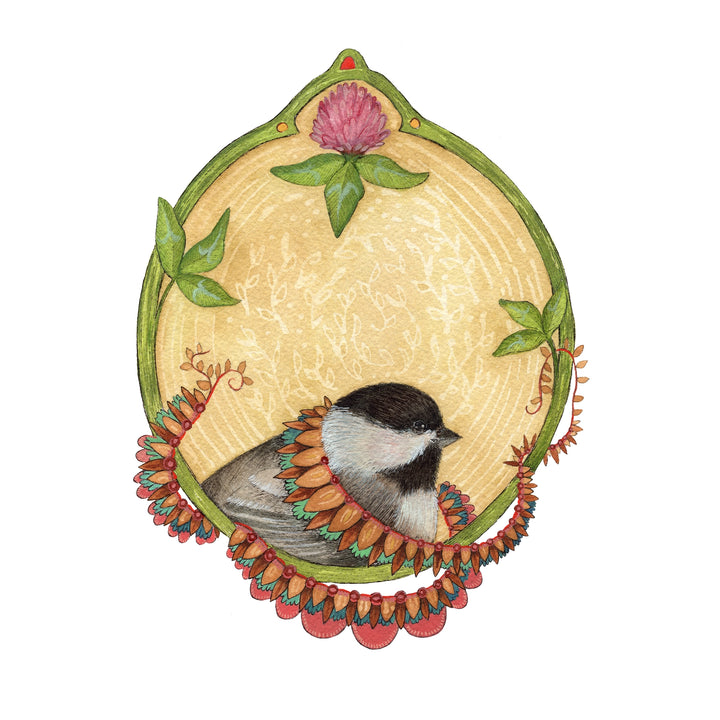Floral Flight Crew: Chickadee of Clover Print - 8x10