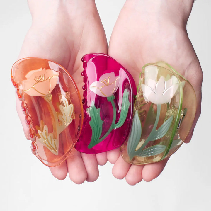California Poppy Hair Claw Clip