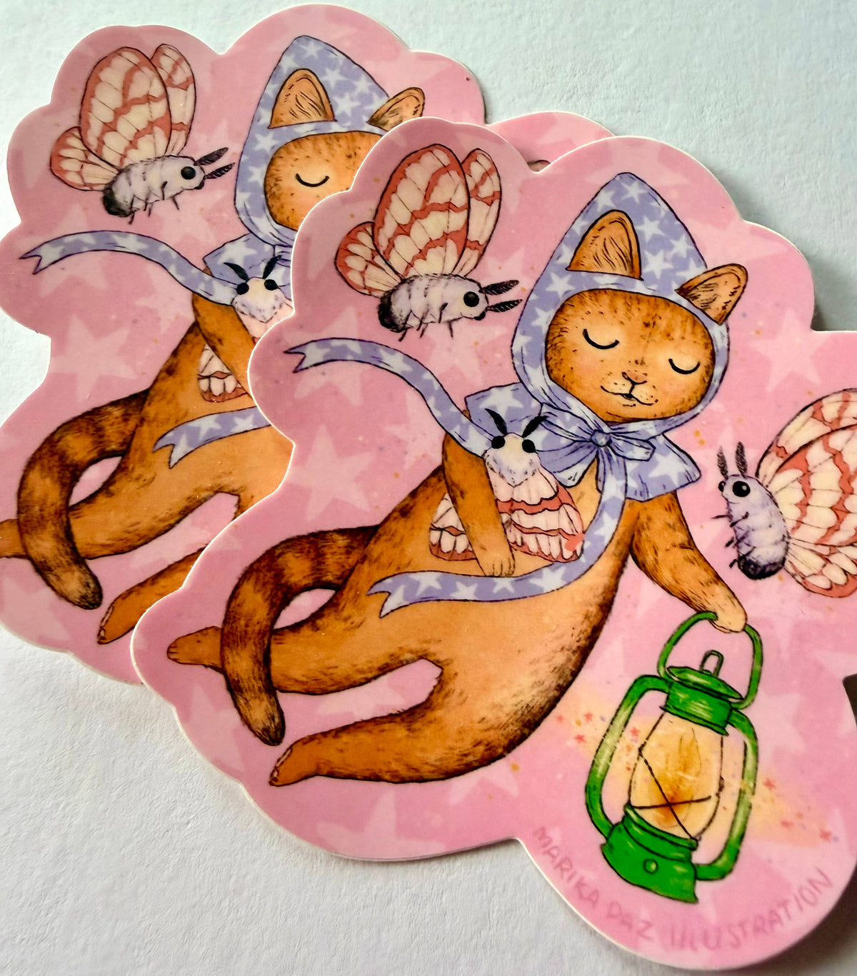 Moth and Cat Star Sticker