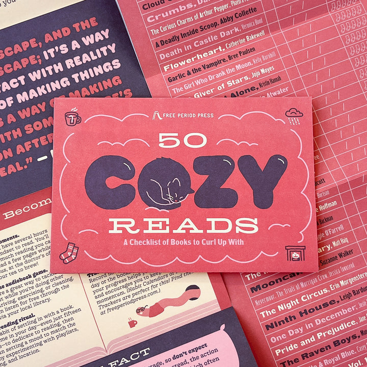 50 Cozy Reads Checklist Bookmark
