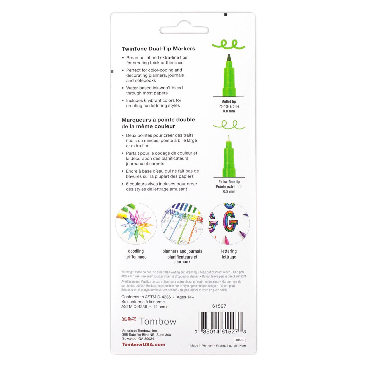 Tombow TwinTone Pen Set - Rainbow 6 Pack