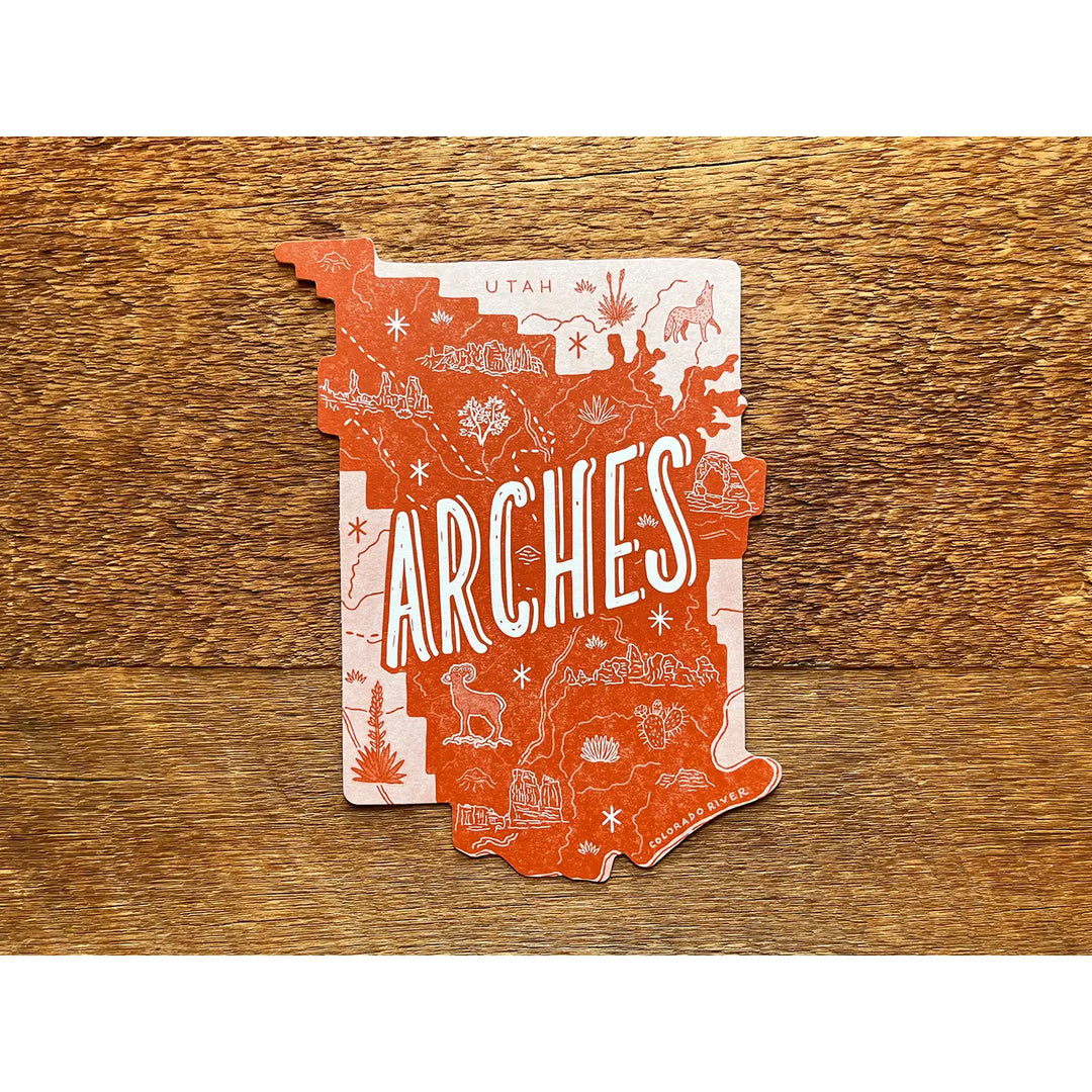 National Parks Die Cut Map Postcards - 11 Parks