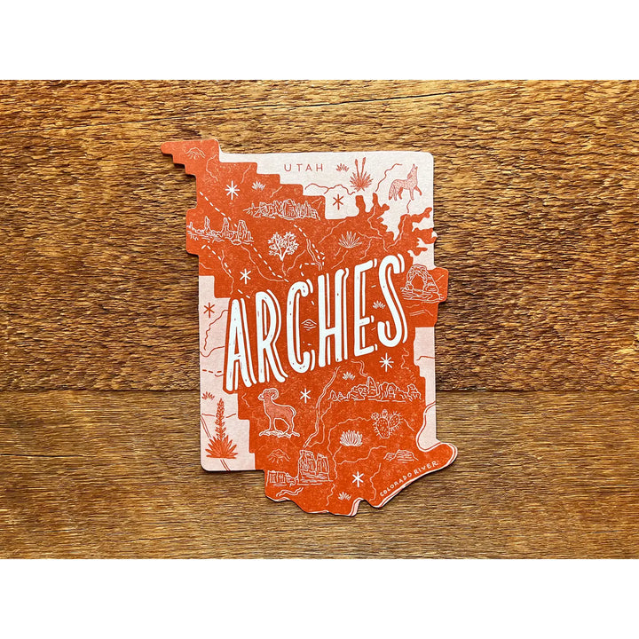 National Parks Die Cut Map Postcards - 11 Parks