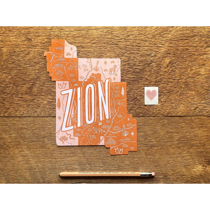 National Parks Die Cut Map Postcards - 11 Parks