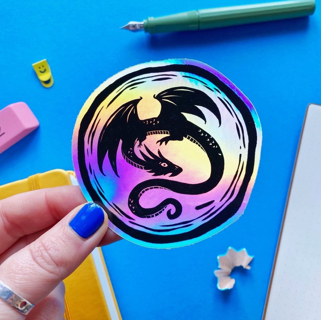 Holographic Dragon Sticker