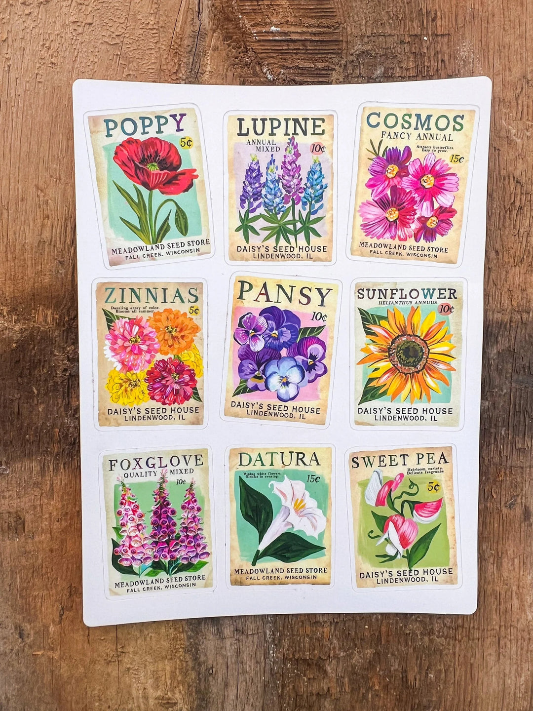 Seed Packet Sticker Sheet