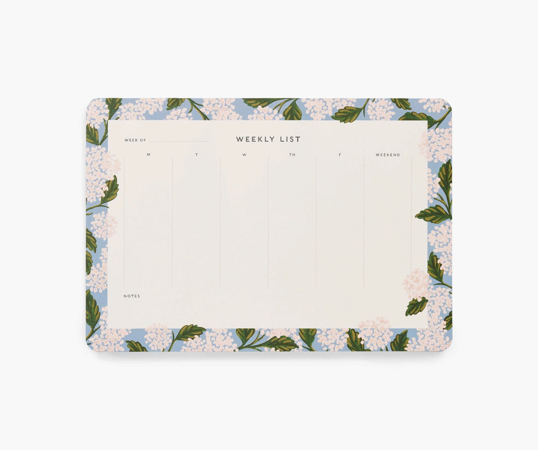 Hydrangea Weekly Desk Pad