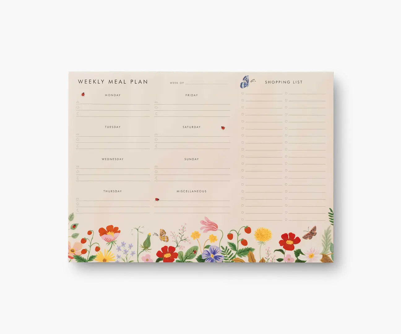 Strawberry Fields Weekly Meal Planner Pad