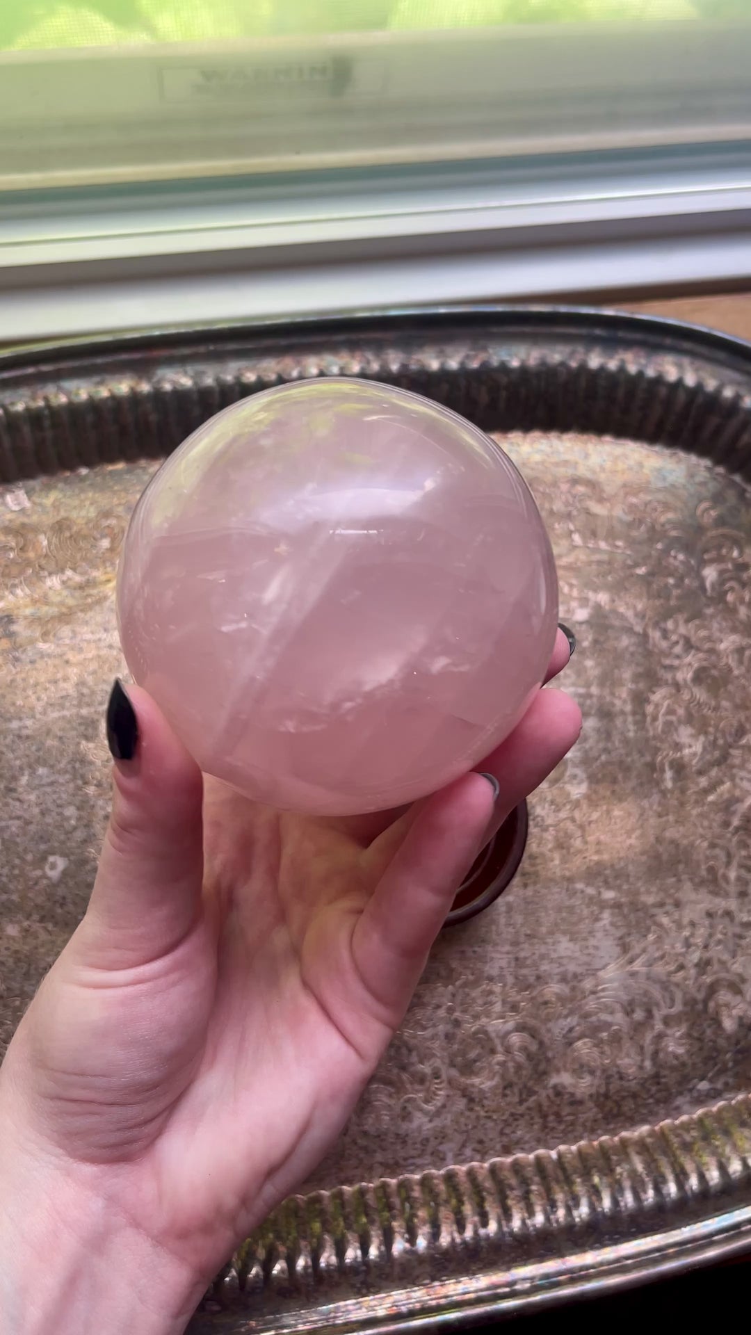 Jumbo Rose Quartz Crystal Sphere - Aphrodite's Pearl