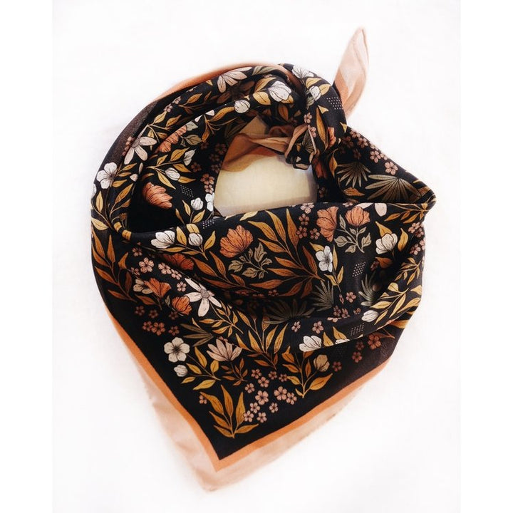 Silk Scarf - Midnight Garden Floral