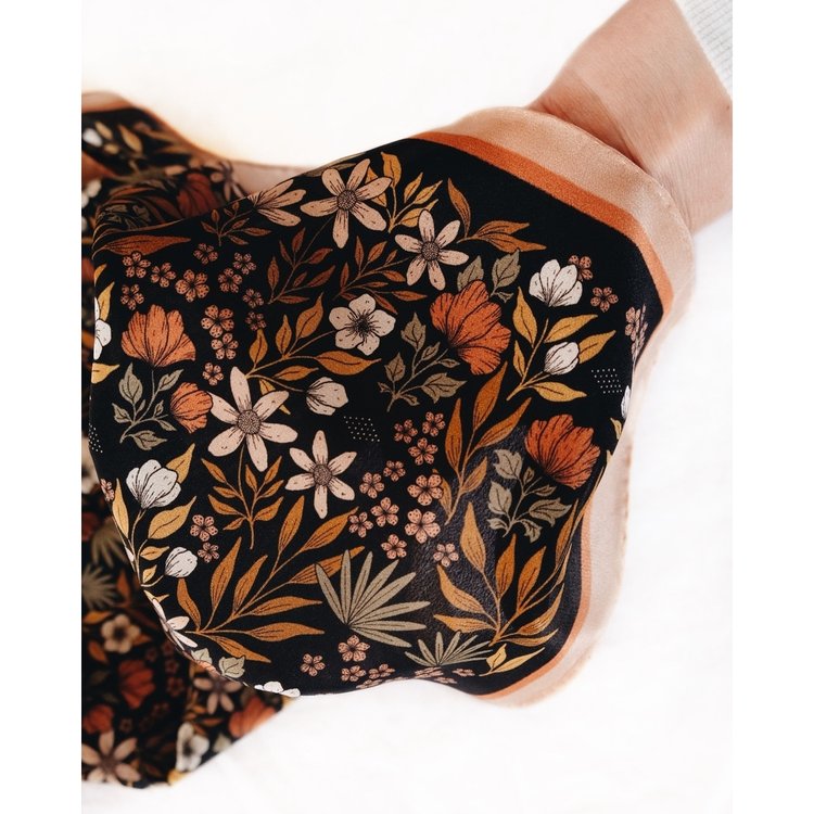 Silk Scarf - Midnight Garden Floral