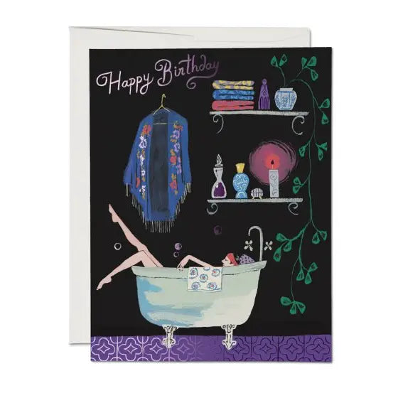 Bathtub Bubbles Birthday Card