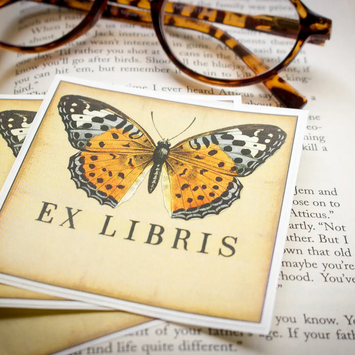 Orange Butterfly Bookplates