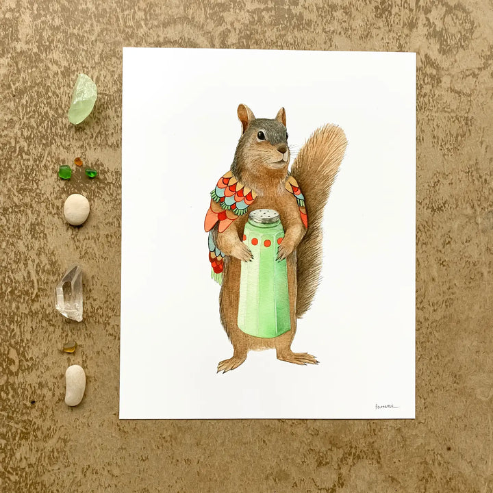 David the Salty Squirrel Print