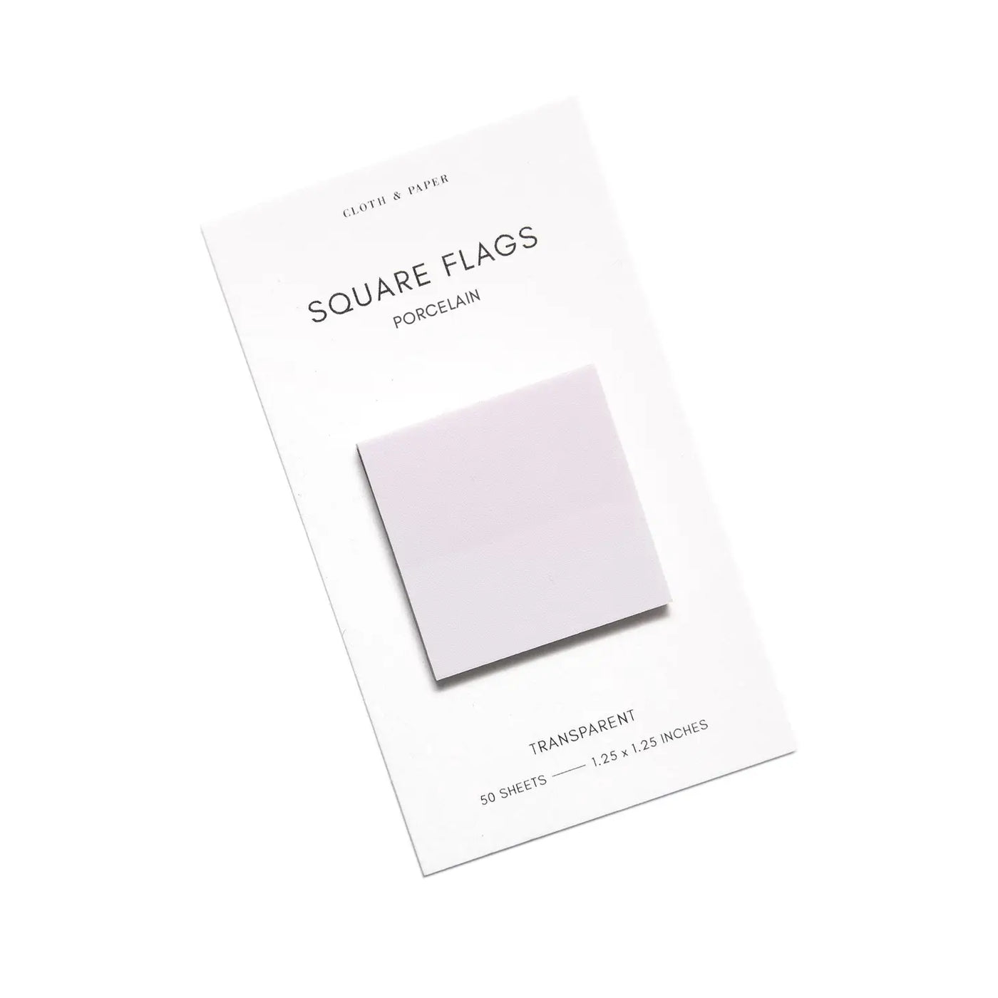 Mini Square Transparent Page Flags - Porcelain