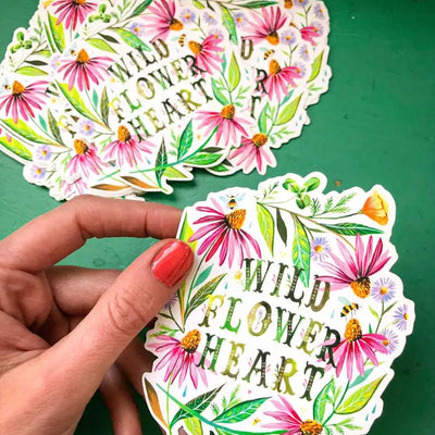 Wildflower Heart Sticker