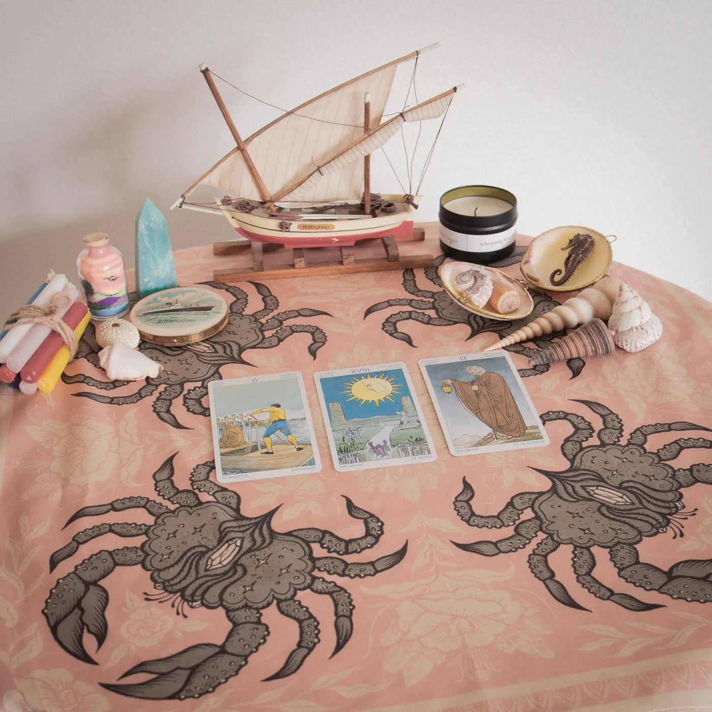 Crystal Crab Nautical Altar Cloth