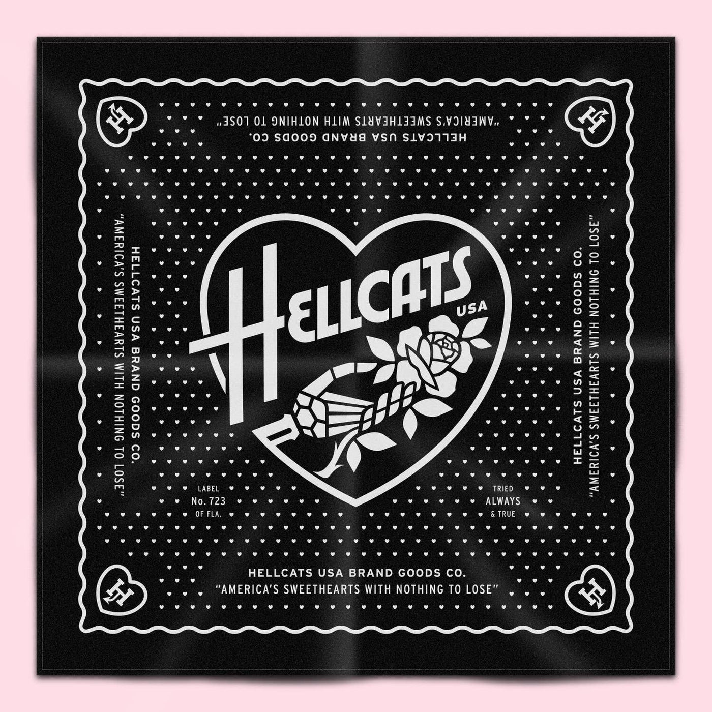 Hellcats Heart Bandana - Black
