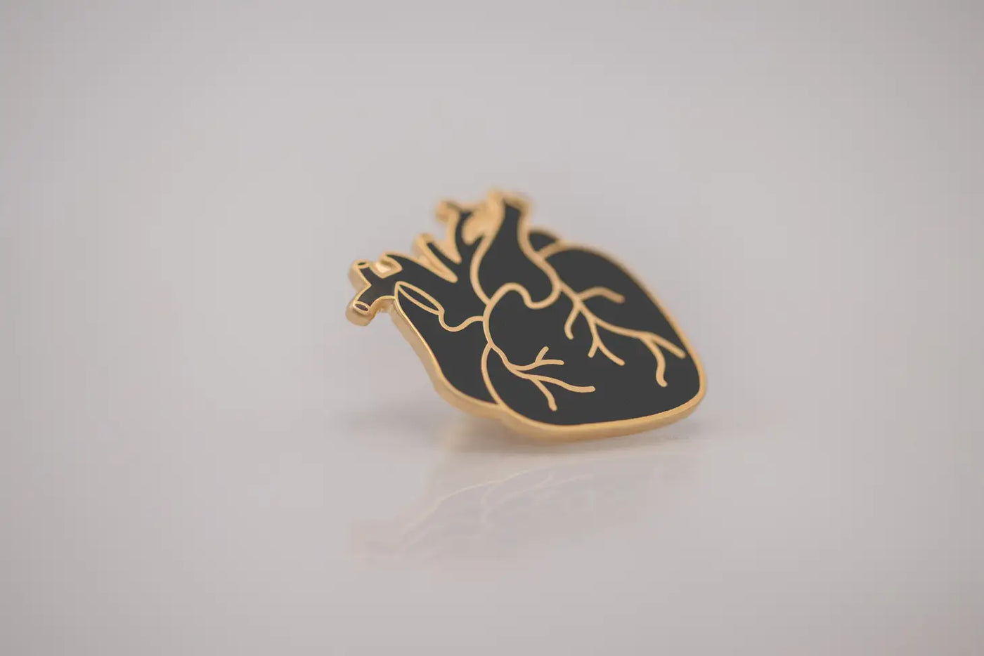 Black Heart Pin - Gold