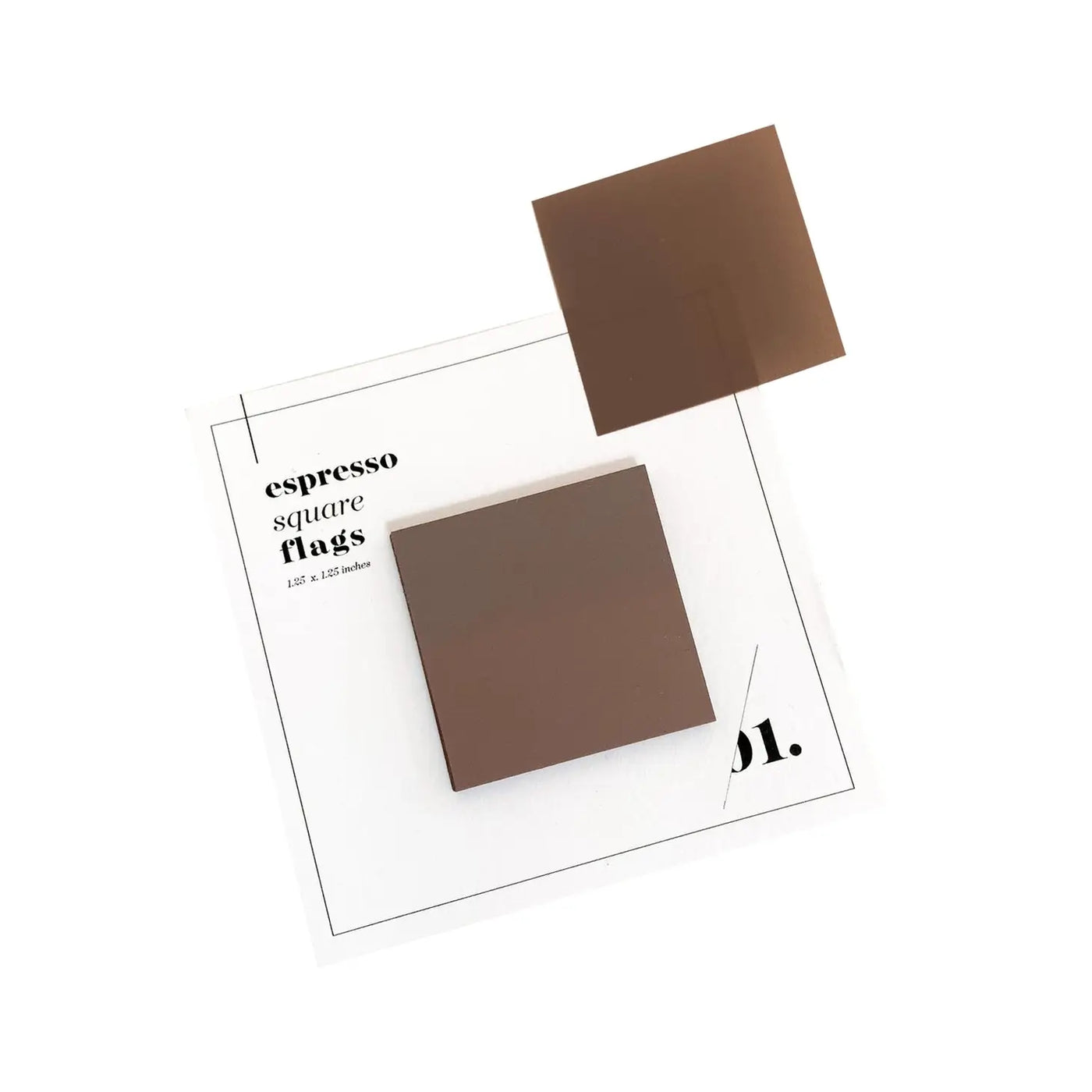 Mini Square Transparent Page Flags - Espresso