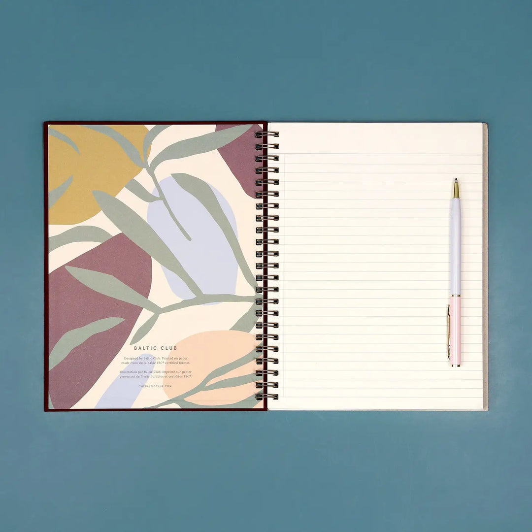 Cloth Spiral Notebook - Small Burgundy