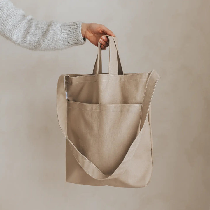 Double Pocket Tote Bag - Sand