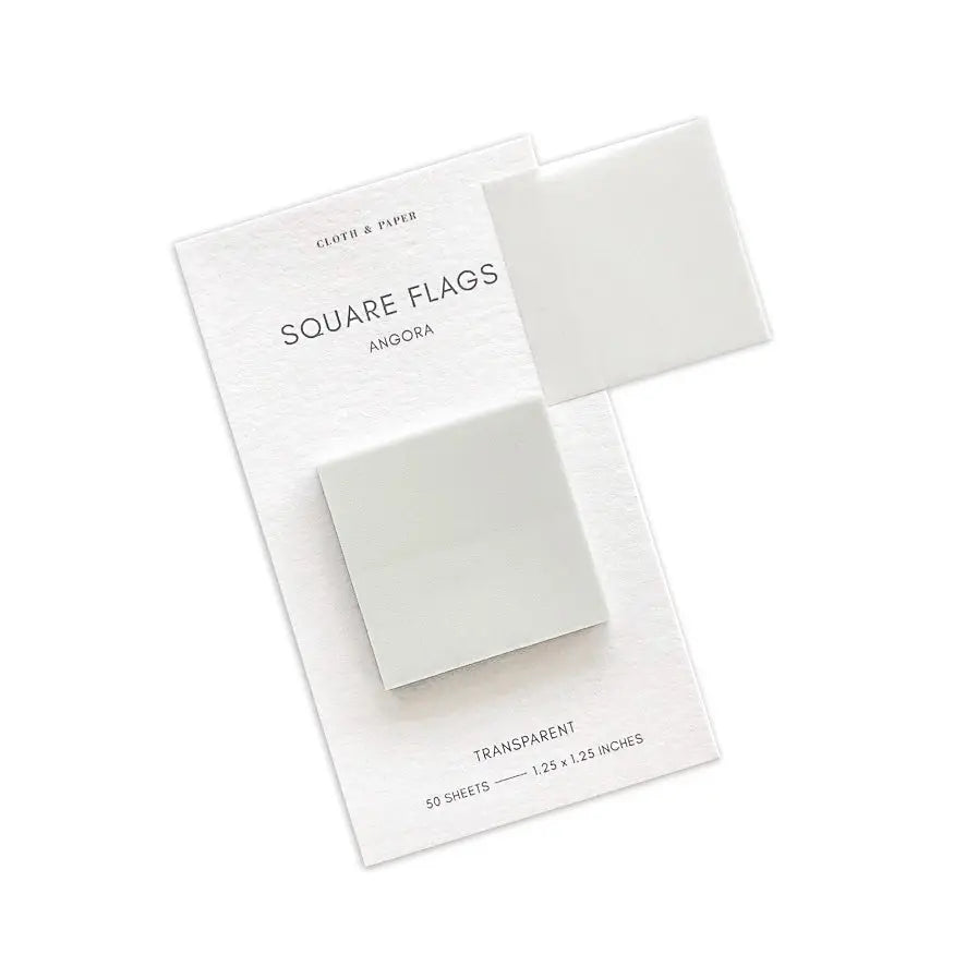 Mini Square Transparent Page Flags - Angora