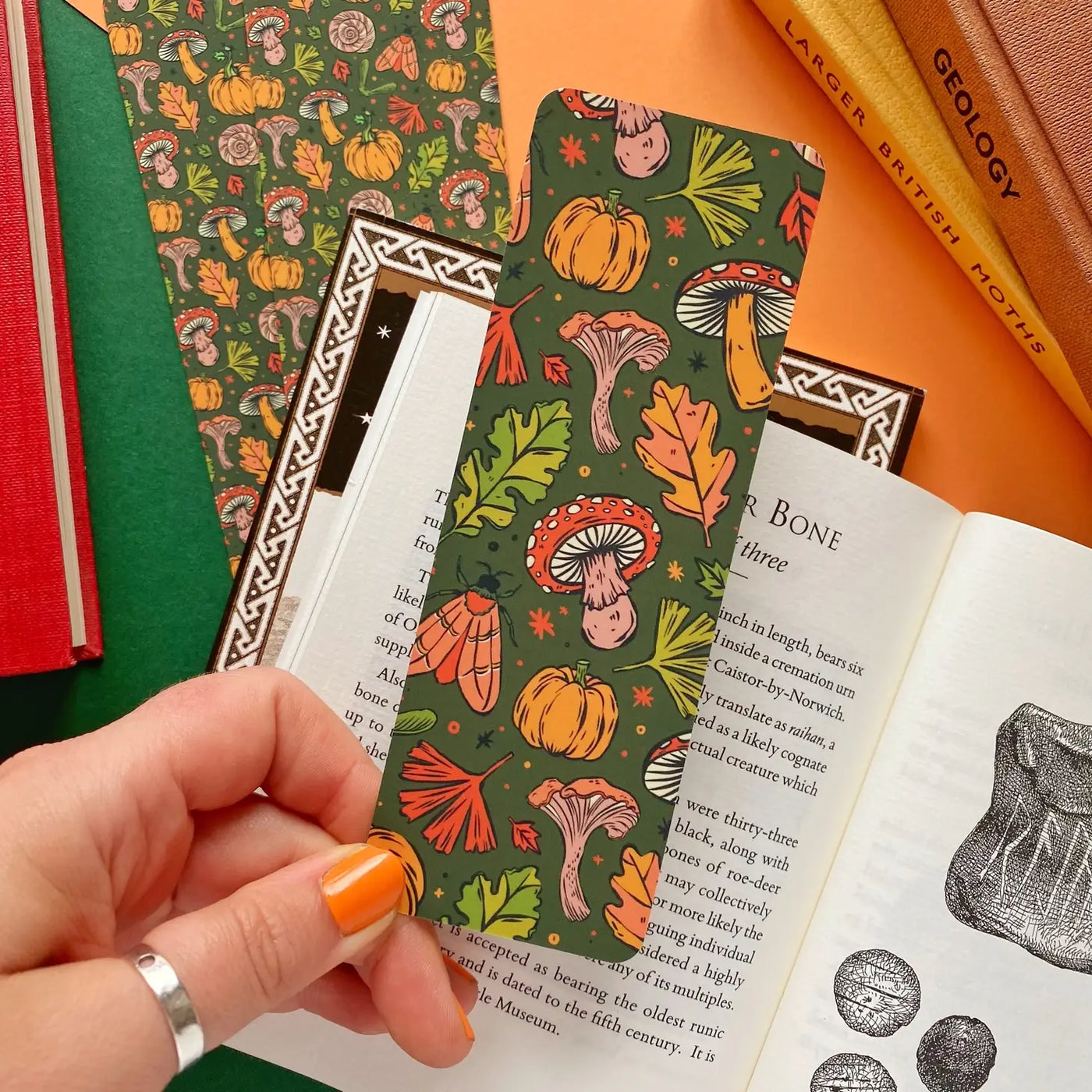 Green Autumn Pattern Bookmark