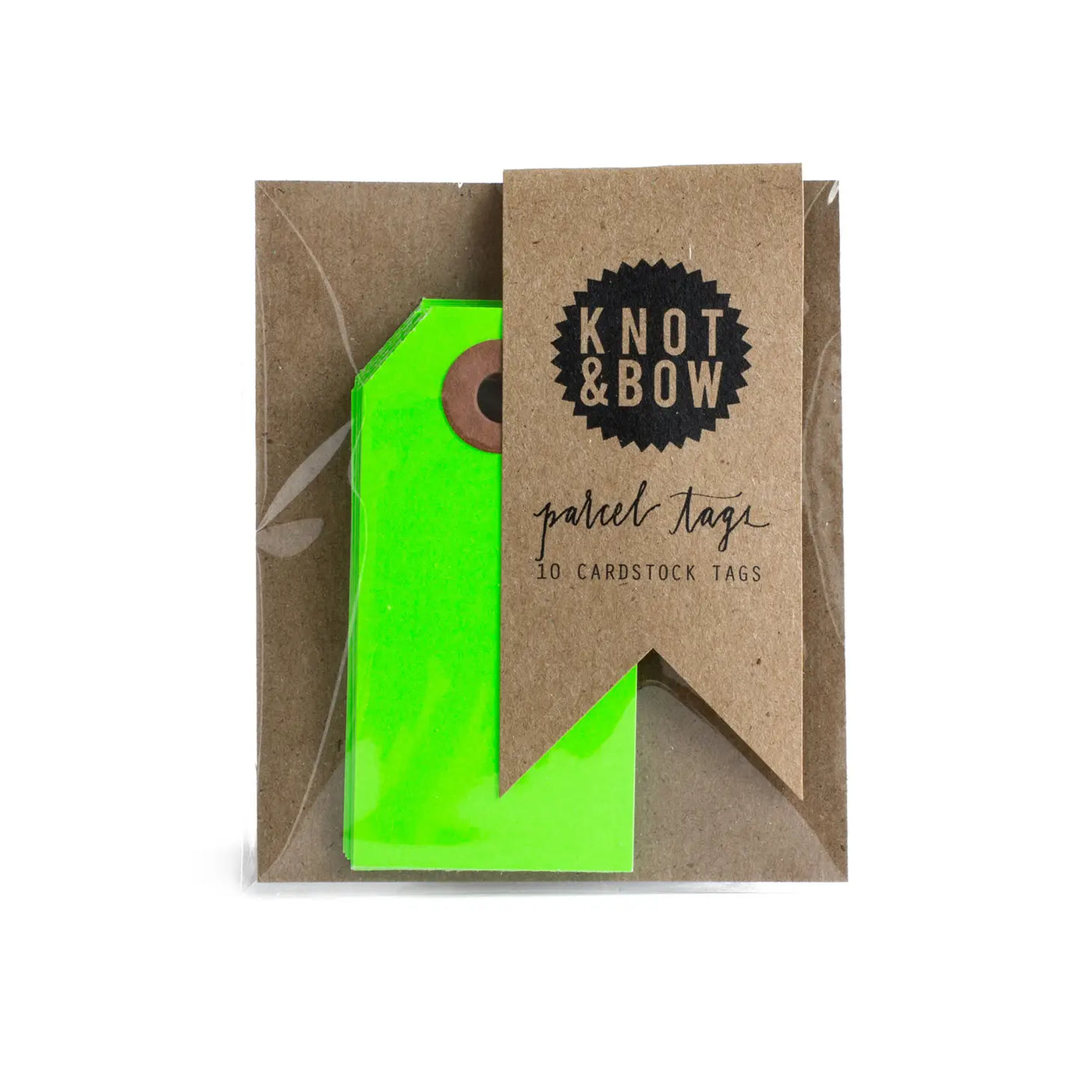 Mini Parcel Tags - Neon Green