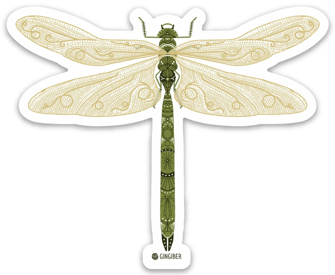 Whimsical Dragonfly Sticker
