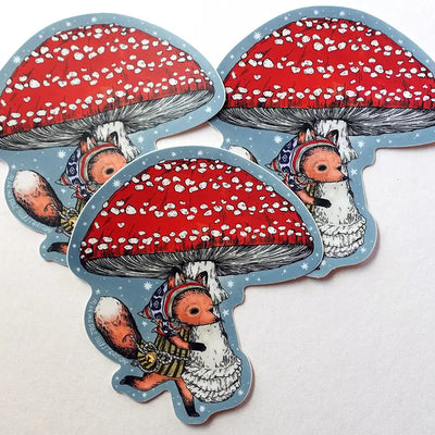 Big Mushroom Fox Sticker