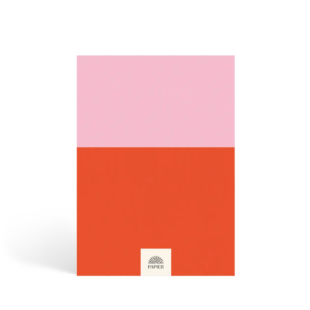 Colorblock Lined Journal - Pink/Vermilion